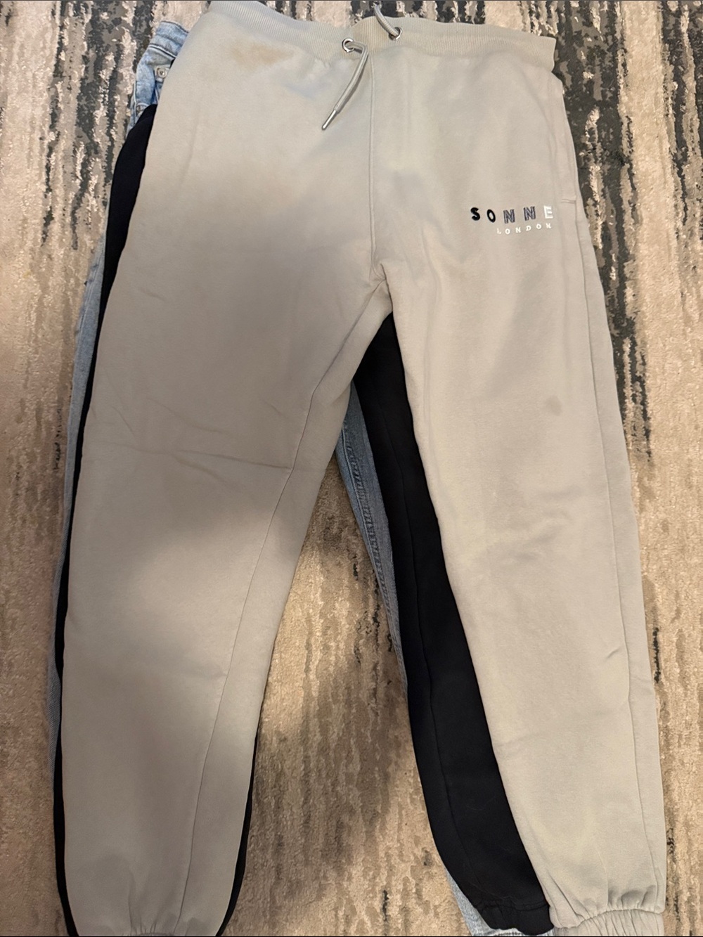Men's Beige Fleece Joggers